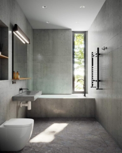 Luxury bathroom remodeled by Shapiro Bathrooms & More in Epsom, New Hampshire