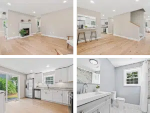 Whole-home renovation project in Concord, New Hampshire that used the 30% rule to paint walls, replace flooring, and upgraded the kitchen and bathroom.